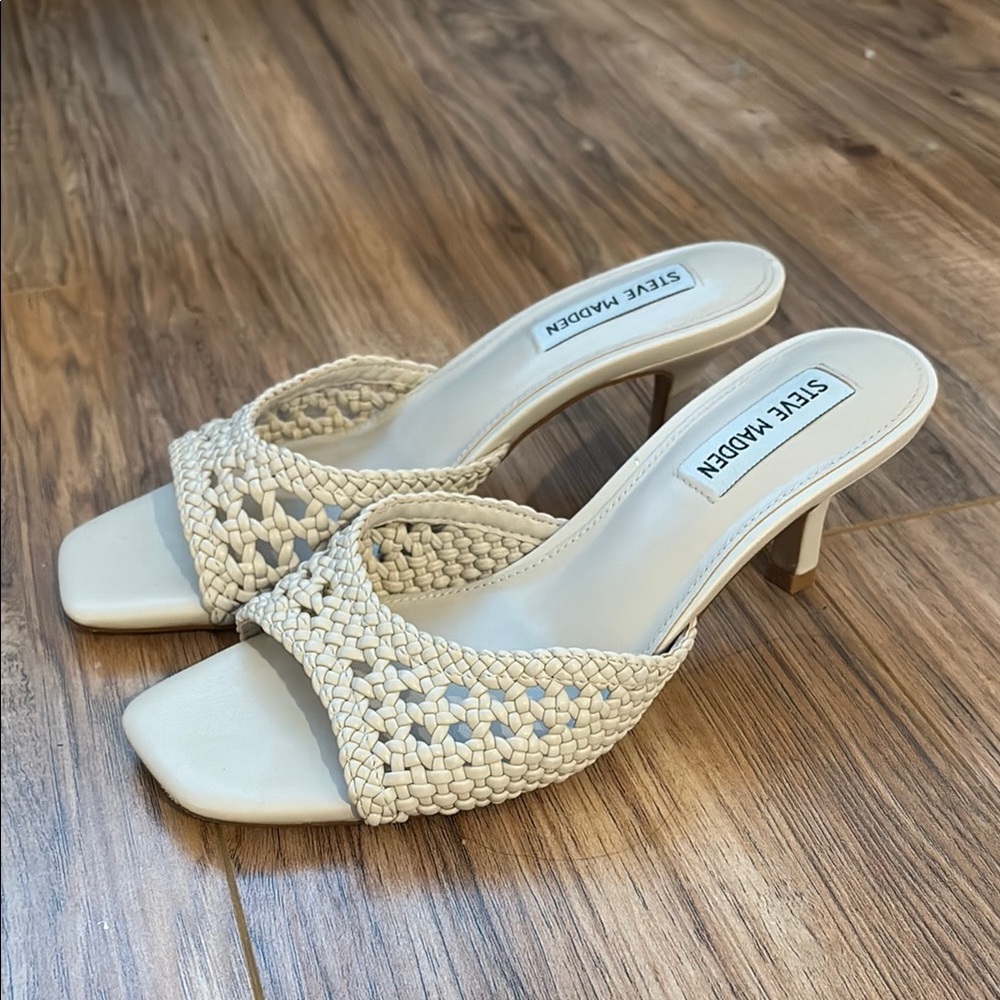 Steve Madden Cream Woven Women's Heels